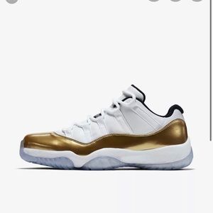 gold and white low top 11s